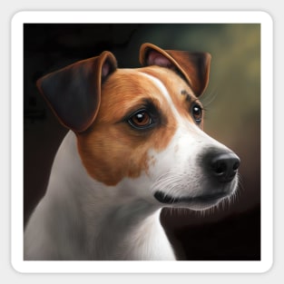 Jack Russel Terrier Dog Realistic Portrait Sticker